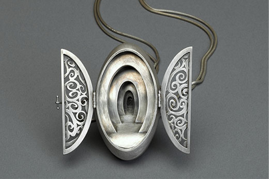 Chris Irick (American, born 1970), Passage, 2002 sterling silver, 3 x 2 1/2 x 2 ½ in. museum purchase, 2003.7  Shared Traditions: Personal Adornment and Identity
